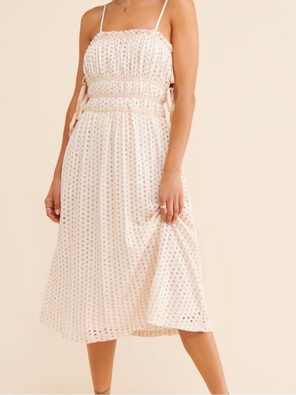 Anthropologie abigail Eyelet Midi Dress